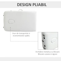 Homcom Masa Masaj Profesionala – Aluminiu Pliabila 215×60 cm Alb(m-7)