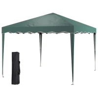 Outsunny 3 x 3cm Adjustable Height Pop-Up Gazebo, with Bag - Green(m-11)