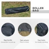 Outsunny 4 x 4m Pop-up Gazebo with Double Roof Canopy Tent, UV Proof, Includes Roller Bag & Adjustable Legs for Outdoor Party, Steel Frame, Dark Grey(m-8)