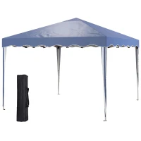 Outsunny 3 x 3cm Adjustable Height Pop-Up Gazebo, with Bag - Blue(m-11)