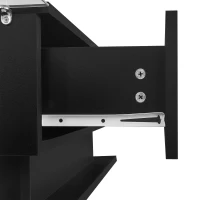 LED Coffee Table with Smart App-Controlled RGB Lighting, High Gloss Finish, Glass Top and Drawer, 100L x 50W x 32H cm, Black(m-12)