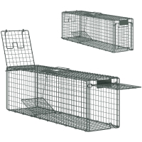 Outsunny Armadilha Animais Vivos 100x24x30 cm Armadilha para Animais Pequenos com 2 Portas e Estrutura de Aço para Interior e Exterior Verde
