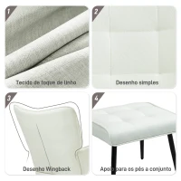 HOMCOM Conjunto de Poltrona Baloiço com Apoio para os Pés Poltrona Relax com Almofada Acolchoada e Anti-Tombo 64x89x90 cm Bege(m-5)