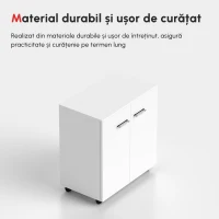 HOMCOM comoda TV, roti incluse, 60x35x65cm, alba(m-8)