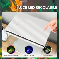 PawHut Acquario per Pesci Rossi 26L con Luci LED, Sistema di Filtraggio e Pompa d'Acqua, 38x26x38 cm, Bianco(m-6)