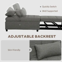 HOMCOM Four-In-One Single Sleeper Chair - Dark Grey(m-6)