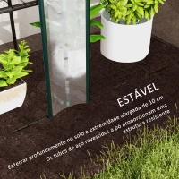 Outsunny Estufa Pequena com Prateleiras de 3 Níveis Portas com Fecho de Correr Estufa para Cultivar 215x46x151 cm Transparente(m-7)