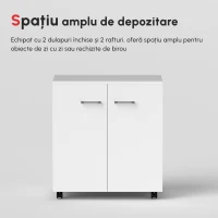 HOMCOM comoda TV, roti incluse, 60x35x65cm, alba(m-7)