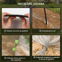 Outsunny Set de plasă de grădină cu 30 de cercuri și 20 de cleme(m-5)