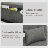 HOMCOM Four-In-One Single Sleeper Chair - Dark Grey(m-8)