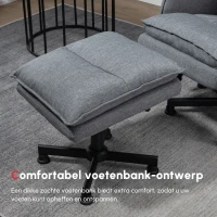 HOMCOM Massage Bureaustoel met Voetenbank, 8 Vibratiekoppen, 1 Afstandsbediening, 1 Zijvak, Grijs(m-4)
