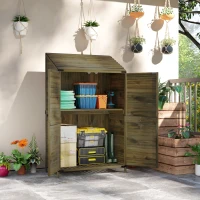 Outsunny 103.5 x 59 cm Wooden Garden Shed - Brown(m-2)