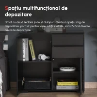 Homcom Mobilier Multiuz 79×36×74 cm – Alb cu Sertare si Dulapuri Push(m-4)
