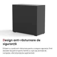 Homcom Mobilier Multiuz 79×36×74 cm – Alb cu Sertare si Dulapuri Push(m-10)