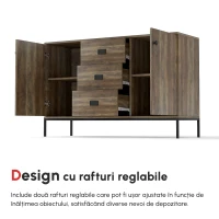 Homcom Dulap Industrial – Lateral cu Sertare & Rafturi Reglabile(m-4)