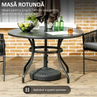 Outsunny Masa de Gradina cu Gaura pentru Umbrela, Masa de Gradina(m-4)