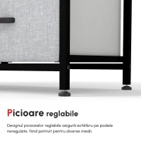HOMCOM Comoda 6 sertare in stil industrial, comoda pentru dormitor cu sertare detasabile din material textil, lemn si otel, 80x30x62.5cm(m-8)