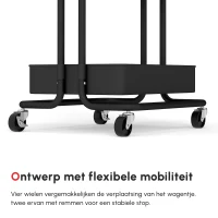 HOMCOM Rolwagen met 3 Etagen, Opbergmanden, Haken, Bijzettafel voor Keuken of Woonkamer, Staal, Kunststof, Zwart(m-5)