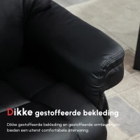 HOMCOM Fauteuil met kruk, ligfunctie, draaibaar, tot 160 kg, kunstleer, metalen frame, zwart, 80 x 79 x 100 cm(m-7)