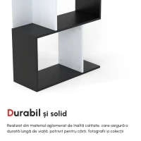 HOMCOM biblioteca de perete, 5 rafturi, 60x24x184.5cm(m-9)