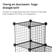 HOMCOM Steckregal, Kubusplank, Schoenenrek, 9 kubussen, modulair ontwerp, Staal, zwart, 35 x 35 x 35 cm per kubus(m-5)