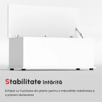 HOMCOM Cutie de Depozitare din Lemn, Moderna si Multifunctionala, pentru Camera, Intrare, Alb(m-9)