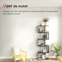 HOMCOM biblioteca de perete, 5 rafturi, 60x24x184.5cm(m-10)