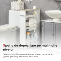Kleankin Raft Depozitare Baie – 3 Nivele inguste cu Roti(m-6)
