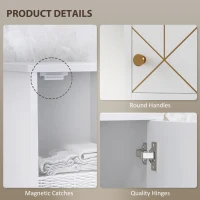 HOMCOM Tall Bathroom Storage Cabinet with Doors, Slim Bathroom Storage Unit with Adjustable Shelves, Freestanding Bathroom Storage Unit, White(m-8)