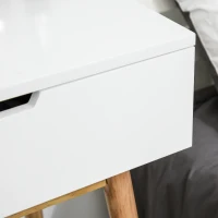 HOMCOM Pine Wood Dressing Table w/ Stool White/Oak(m-7)