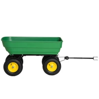Outsunny Carucior de gradina din otel PP cada rabatabila maner de transport  verde inchis(m-12)