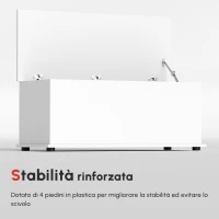 HOMCOM Panca Contenitore Multiuso in Legno Truciolare con Coperchio Apribile, per Camera e Ingresso, 100x40x40cm, Bianco(m-6)