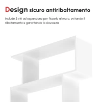 HOMCOM Scaffale Alto con 6 Ripiani, Libreria Scaffalatura in Legno Design Moderno, Bianco 80 × 23 × 192cm(m-6)