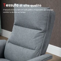 HOMCOM Poltrona Relax Massaggiante con Pouf e Telecomando, 8 Punti Massaggio e 5 Programmi, Grigio(m-7)