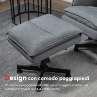HOMCOM Poltrona Relax Massaggiante con Pouf e Telecomando, 8 Punti Massaggio e 5 Programmi, Grigio(m-5)