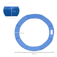 HOMCOM Cubierta de Protección Acolchada Borde de Seguridad para Trampolines Cama Elástica con Diámetro Ø305 cm Azul(m-3)