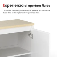 HOMCOM Mobile Multiuso con Armadietto a 2 Livelli in Truciolato e Ripiano regolabile, 80x37x75cm(m-5)