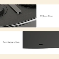 SPORTNOW Musik-Boxmaschine, Rhythmisches Boxgerät, 9 Modi, Bluetooth, LED-Lichter, mit Boxhandschuhen, Schwarz(m-8)