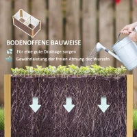 Outsunny Hochbeet 2er-Set, Pflanzkasten, extra tief, Metall, 120 x 60 x 60 cm Braun(m-5)