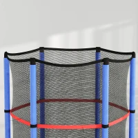 HOMCOM Trampolina dziecięca, siatka bezpieczeństwa, sprężyny gumowe, do 45 kg, rama stalowa, Ø140x160cm, Kolorowa(m-9)