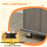 PawHut Jaula para Perros Grandes 2 en 1 Mesa Auxiliar con Puertas con Pestillo Ventanas y Patas Ajustables 114x60x82 cm Gris(m-7)