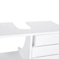 kleankin Mueble Bajo de Lavabo para Baño Suspendido Compacto con 2 Estantes Abiertos y Zona Cerrada 60x30x54 cm Blanco(m-8)