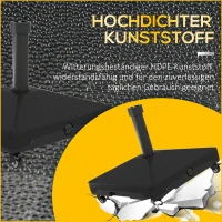 Outsunny Sonnenschirmständer bis  21kg befüllbar Schirmständer mit Rollen, Quadratisch Schirmhalter für Sonnenschirm 24-38mm(m-6)