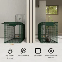 Outsunny Armadilha Animais Vivos 100x24x30 cm Armadilha para Animais Pequenos com 2 Portas e Estrutura de Aço para Interior e Exterior Verde(m-5)