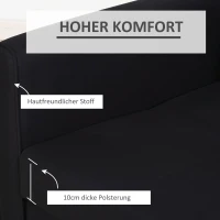 HOMCOM Schlafsofa, 2er-Sofa, mit verstecktem Stauraum, Pollycotton, Dunkelgrau(m-6)