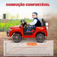AIYAPLAY Carro Elétrico para Crianças Toyota Land Cruiser 12V com Faróis Buzina Arranque Lento e Música MP3 107x65x55,5 cm Vermelho(m-6)