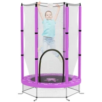 AIYAPLAY Kindertrampoline met Veiligheidsnet, voor Binnen en Buiten, 3-6 Jaar, Paars(m-10)