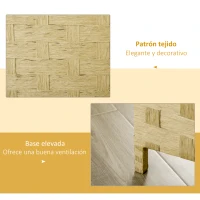 HOMCOM Biombo Separador de Ambientes de 4 Paneles Plegables de Madera de Pino y Fibra de Papel 159,5x169,5 cm Marrón(m-6)