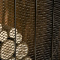 HOMCOM Salvachispas para Chimenea 105x80,5 cm Pantalla para Chimenea Plegable de 3 Paneles Protector de Chimenea Negro(m-9)