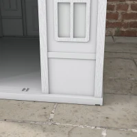 PawHut Casa para Perros 84,2x98,2x82 cm con Patrón de Ventana y Techo de Tejas de Imitación para Perros Grandes Gris y Blanco(m-9)